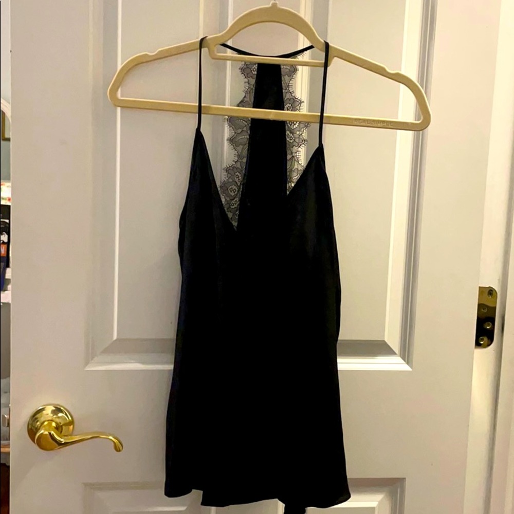 BCBG Maxazria black lace cami